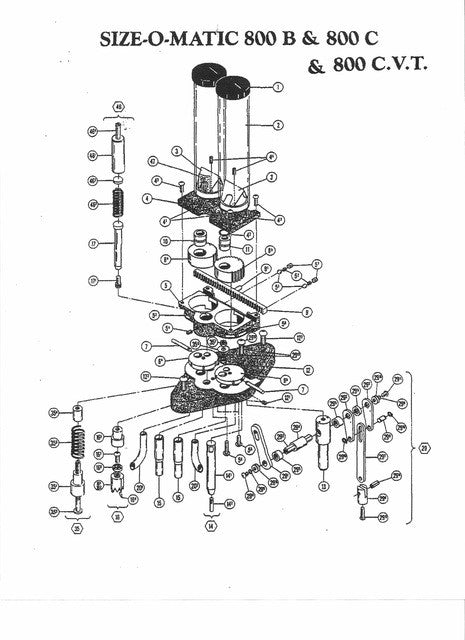 800B, 800C & 800Cvt. Exploded View & Price List