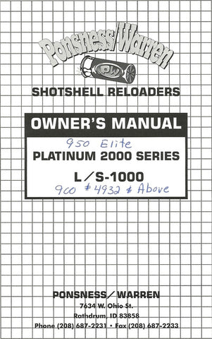 Plat2000, L/S-1000 & 950 Manual